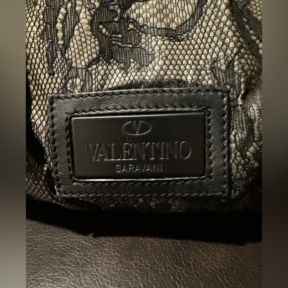 Valentino Garavani Black/Beige Lace Nuage Bow Medium Hobo Tote NWT RARE FIND - Picture 5 of 16